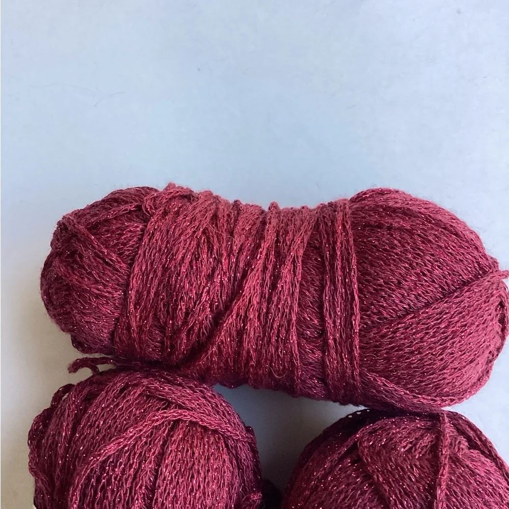 Patons Yarn Brilliant Beautiful Burgandy  Metallic Acrylic Blend